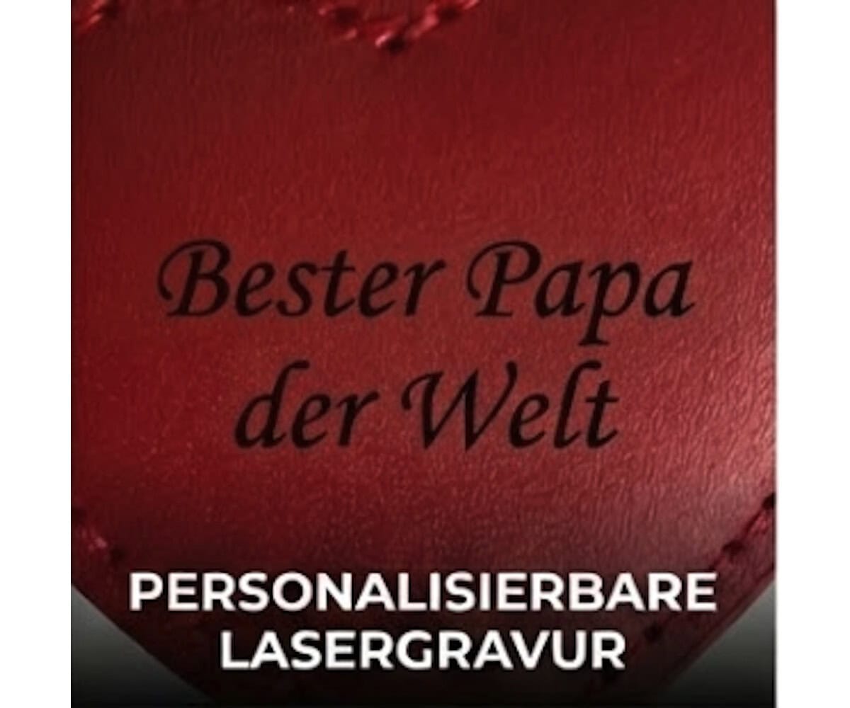 Leder HERZ Schlüsselanhänger mit Gravur | Rot | kostbar & liebevoll