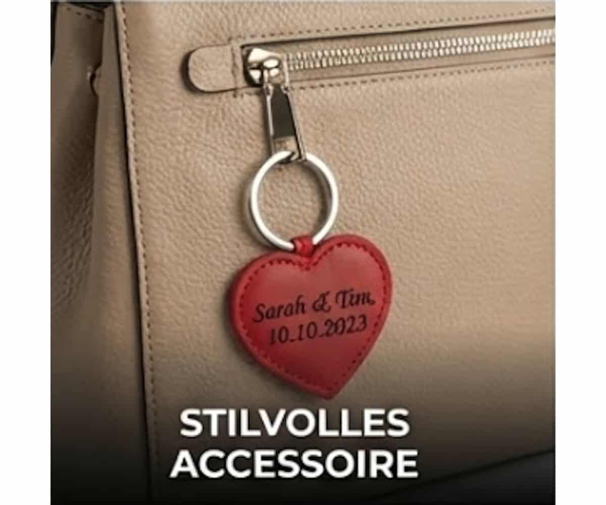 Leder HERZ Schlüsselanhänger mit Gravur | Rot | kostbar & liebevoll