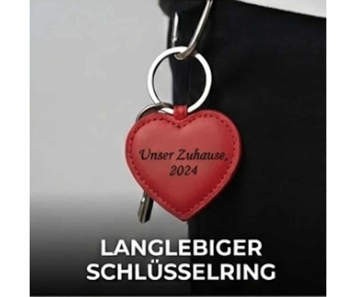 Leder HERZ Schlüsselanhänger mit Gravur | Rot | kostbar & liebevoll