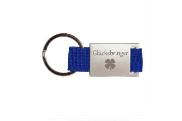 Schlüsselanhänger mit Gurtband - blau