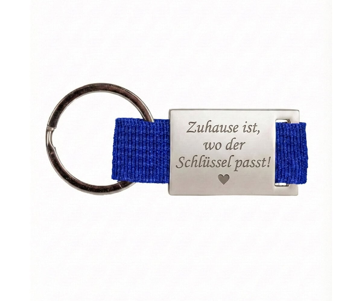 Schlüsselanhänger mit Gurtband - blau