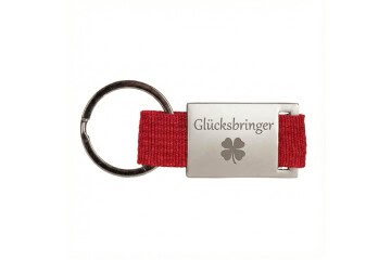 Schlüsselanhänger mit Gurtband rot