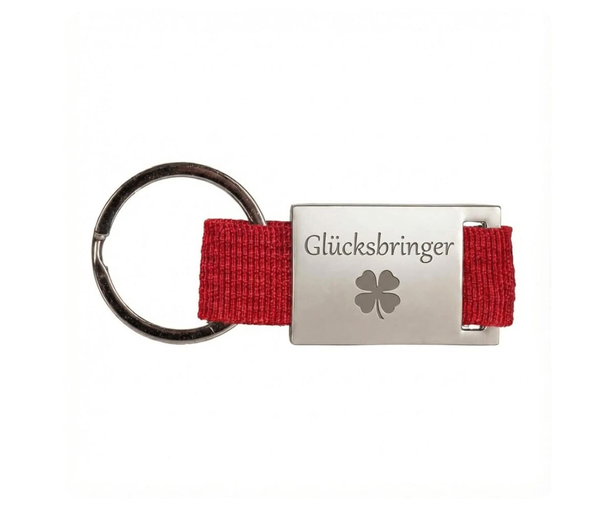 Schlüsselanhänger mit Gurtband rot