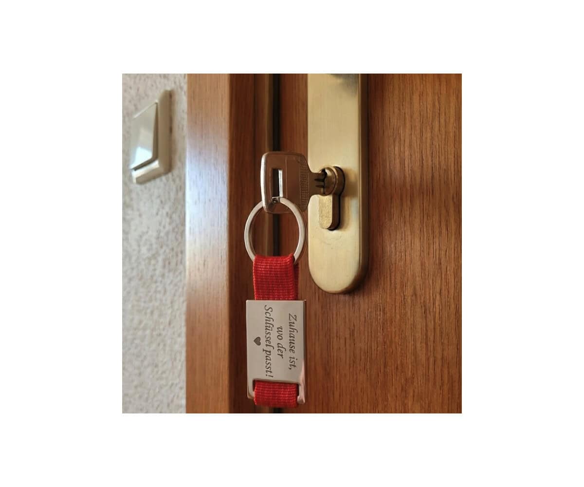 Schlüsselanhänger mit Gurtband rot