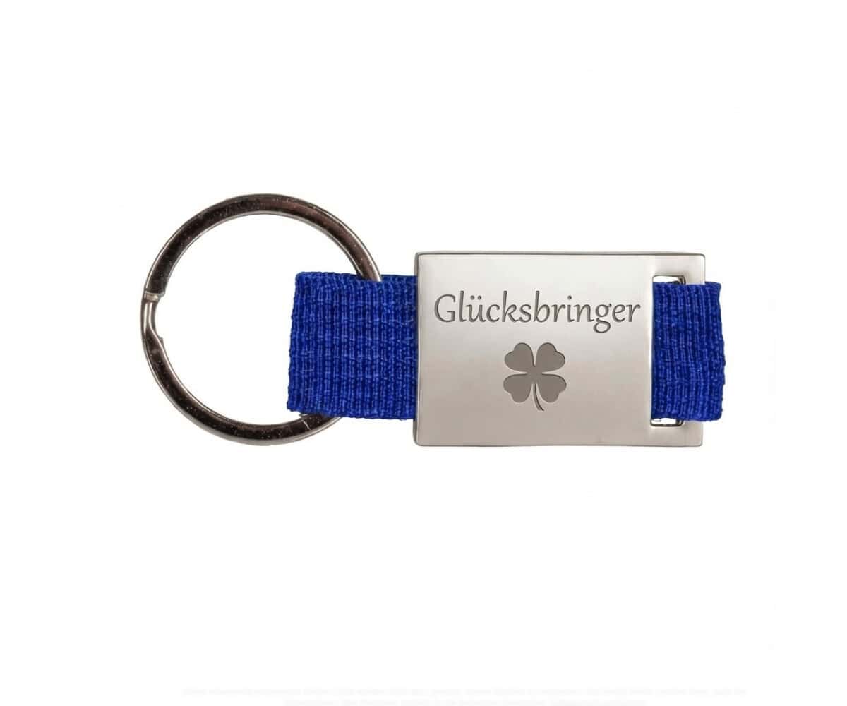 Schlüsselanhänger mit Gurtband - blau