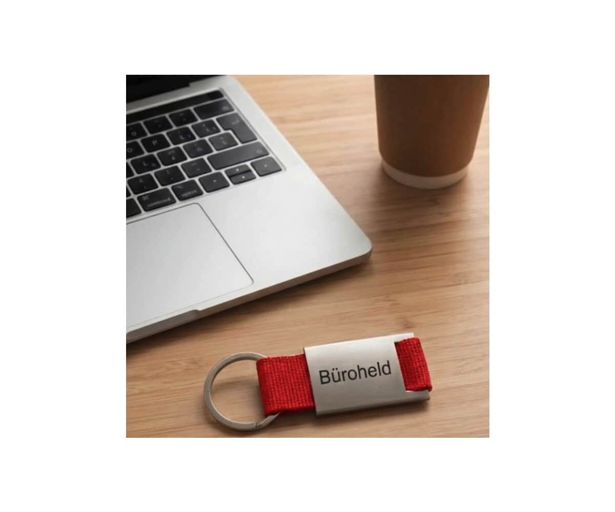 Schlüsselanhänger mit Gurtband rot